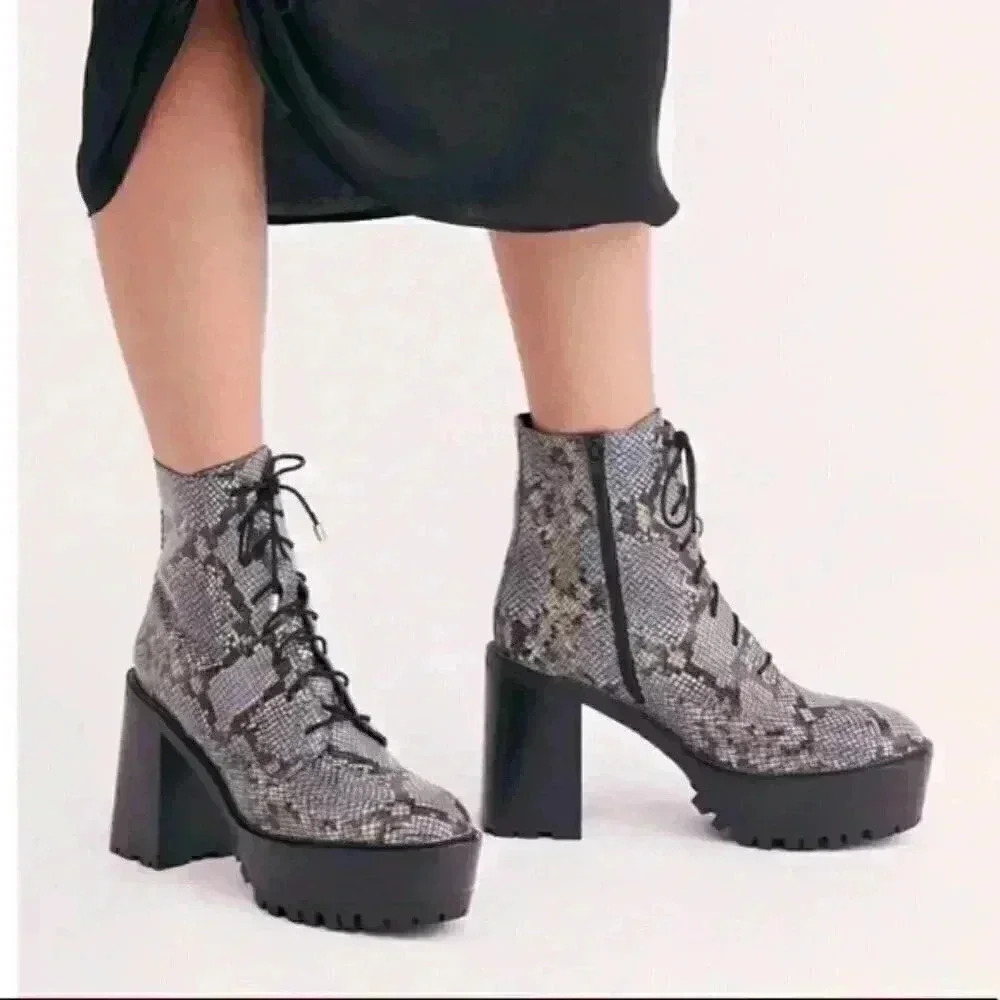 Free People High Point Snake Print Boots